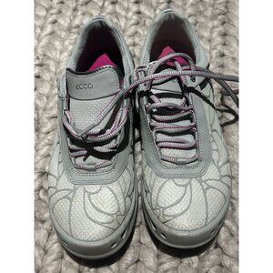 Ecco Cage Evo Golf Shoes Women's Size 7 Lace Up Mid Top Pink Beige